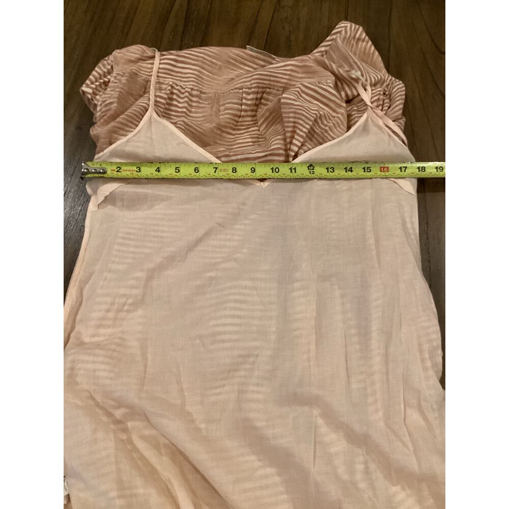 ULLA JOHNSON FIORA long sleeve tie STRIPED fawn tan shirt dress  Size 2 - Picture 11 of 11